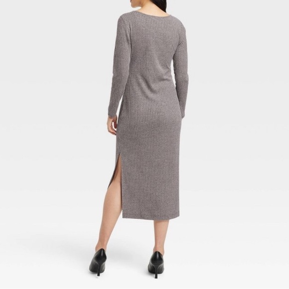 A New Day Gray Long Sleeve Knit Dress - Picture 2 of 10